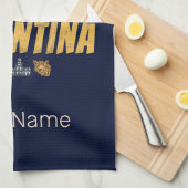 Argentinien Vintag Gaucho mit Fahnenfußball Geschirrtuch (Viertel Falte)