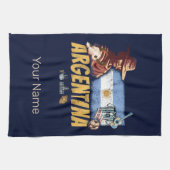 Argentinien Vintag Gaucho mit Fahnenfußball Geschirrtuch (Horizontal)