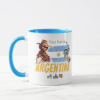 Argentinien Vintag Gaucho mit Fahnenfußball