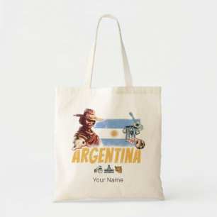 Argentinien Vintage-Gaucho mit Flagge Fußball Tragetasche