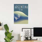 Argentinien Vintage Skiposter Poster (Heimbüro)