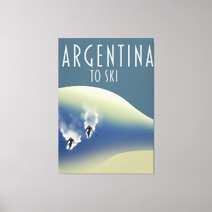 Argentinien Vintage Stil Skiplakat Leinwanddruck