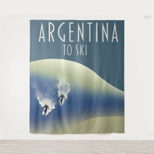 Argentinien Vintage Stil Skiplakat Magnet Wandteppich