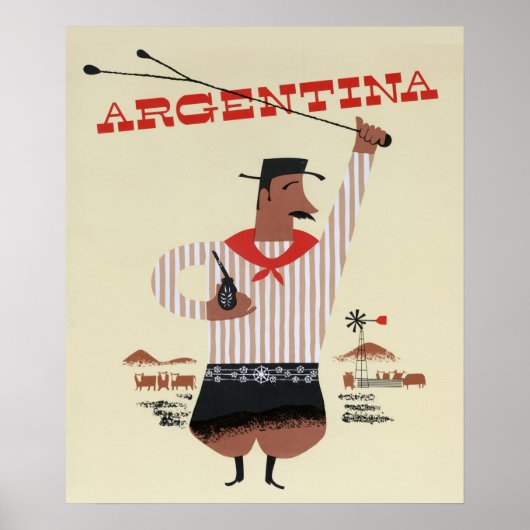 Argentinien Vintage Travel Poster (Vorne)