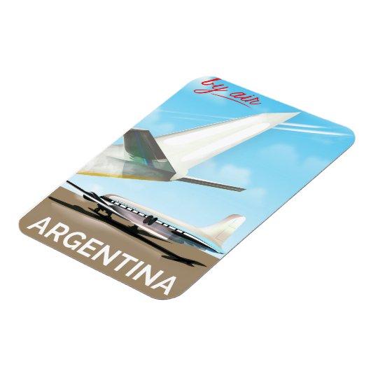 Argentinien Vintages Flugplakat "By Air" Magnet (Linke Seite)