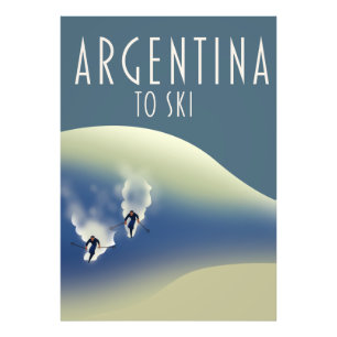 Argentinien Vintages Skipposter Fotodruck