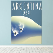 Argentinien Vintages Skipposter Leinwanddruck (Insitu (Holzboden))