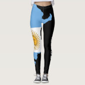 Argentinien - Weißbriefe unter argentinischer Flag Leggings (Vorderseite)
