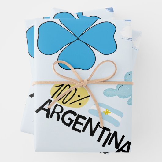 Argentinienkulturwrap mit Fahne, Symbolen. Geschenkpapier Set (Beispiel)
