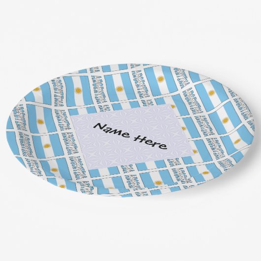 Argentiniens argentinische Flagge - Personalisiert Pappteller (Schrägansicht)