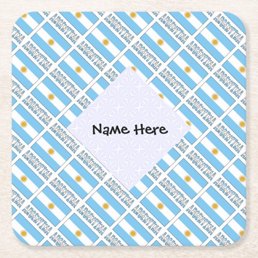 Argentiniens argentinische Flagge - Personalisiert Rechteckiger Pappuntersetzer (Vorderseite)