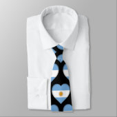 Argentiniens Flaggenfarben Herzmuster Neck Tie Krawatte (Gebunden)