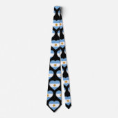 Argentiniens Flaggenfarben Herzmuster Neck Tie Krawatte (Vorderseite)
