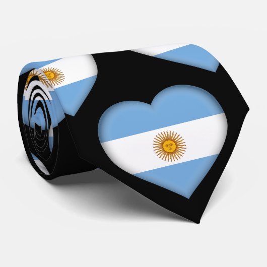 Argentiniens Flaggenfarben Herzmuster Neck Tie Krawatte (Gerollt)