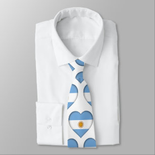 Argentiniens Flaggenfarben Herzmuster Neck Tie Krawatte