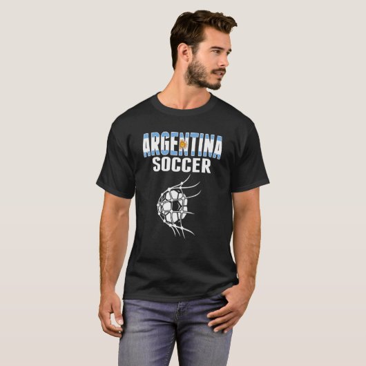 Argentiniens Fußballball im Netz Argentiniens Fußb T-Shirt (Vorne ganz)
