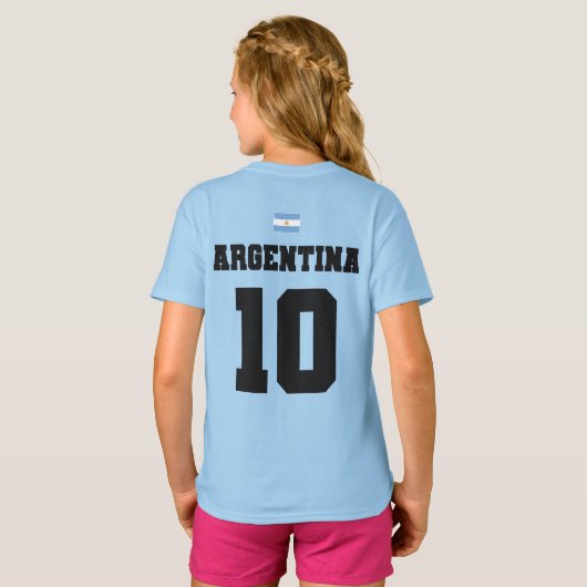 Argentiniens Fußballmannschaft Kinder T - Shirt (Schwarz voll)