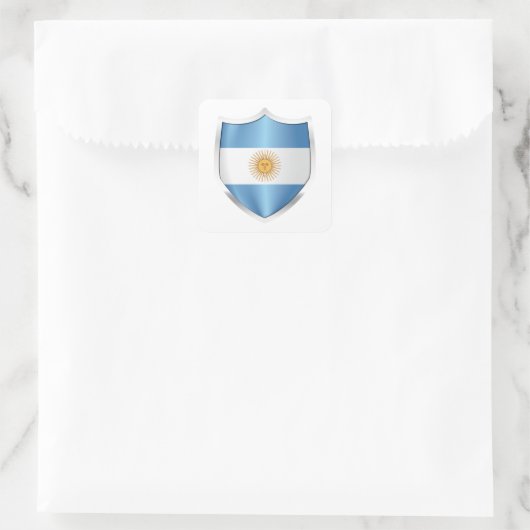 Argentiniens Silberschildflagge Quadratischer Aufkleber (Tasche)
