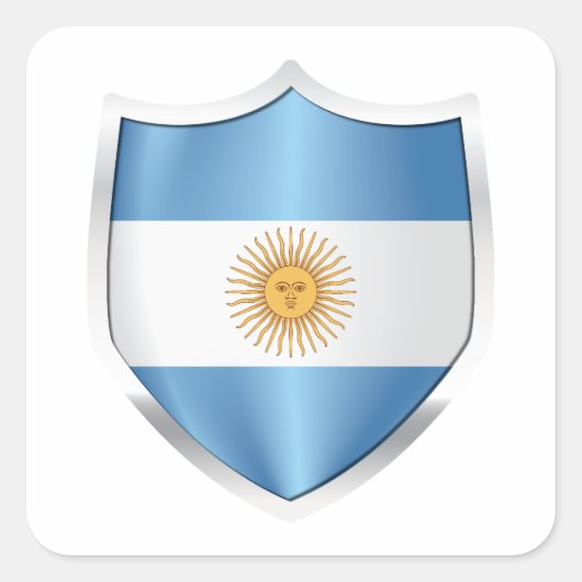 Argentiniens Silberschildflagge Quadratischer Aufkleber (Vorderseite)