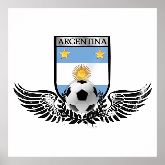 Argentiniens Weltmeister Winged-Futbol-Schild Poster (Vorne)