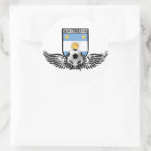 Argentiniens Weltmeister Winged-Futbol-Schild Runder Aufkleber (Tasche)