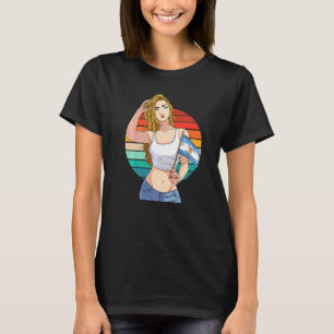 Argentinierin Argentinien-Flagge Latino-Stolz Vint T-Shirt