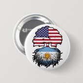 Argentinisch Argentinische Flagge USA Tree Roots Button (Vorne & Hinten)