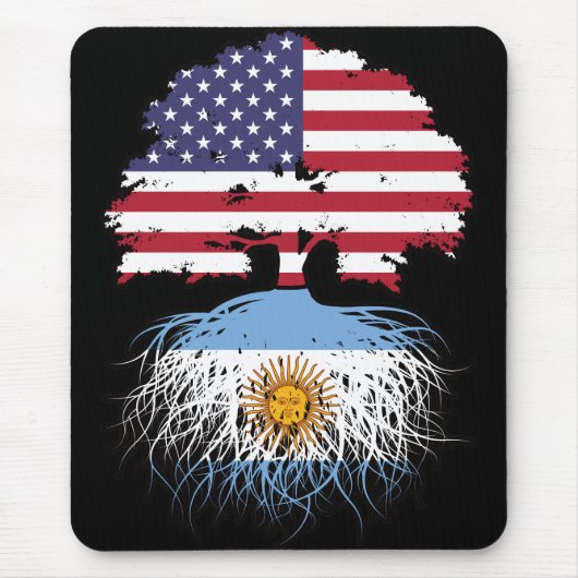 Argentinisch Argentinische Flagge USA Tree Roots Mousepad (Vorne)