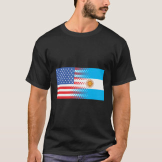 Argentinische amerikanische Flagge Halbe Argentini T-Shirt