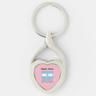 Argentinische Argentinien-Flagge Personalisierter  Schlüsselanhänger