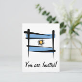 Argentinische Brush-Fahne Einladung (Stehend Vorderseite)