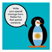 Argentinische Flagge als Gesprächspartnerin mit Fr Poster (Vorderseite)