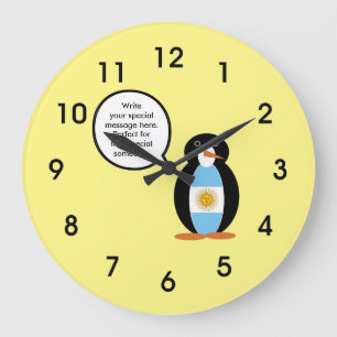 Argentinische Flagge als Gesprächspartnerin mit Pe Große Wanduhr