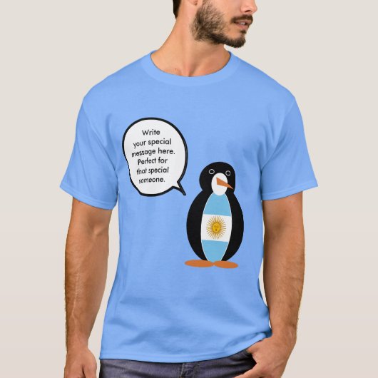 Argentinische Flagge als Sprecherin von Frau Pingu T-Shirt (Vorderseite)