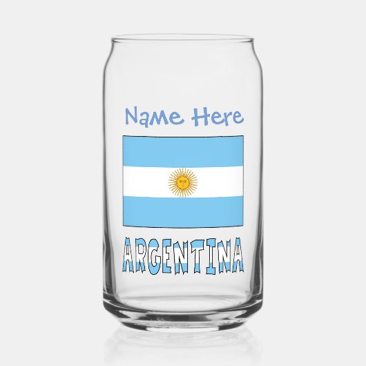 Argentinische Flagge Argentinien Blaue Personalisi Dosenglas (Vorderseite)