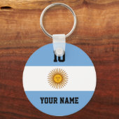 argentinische Flagge Argentiniens individuelle Nam Schlüsselanhänger (Vorderseite)