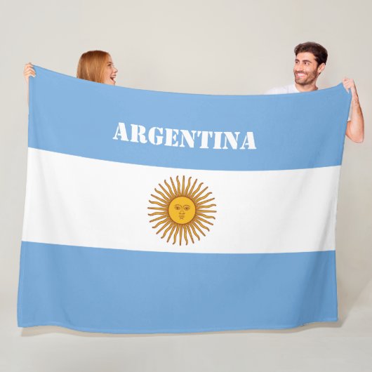 Argentinische Flagge Argentiniischer Fußball Fleecedecke (Beispiel)