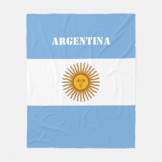 Argentinische Flagge Argentiniischer Fußball Fleecedecke (Vorderseite)