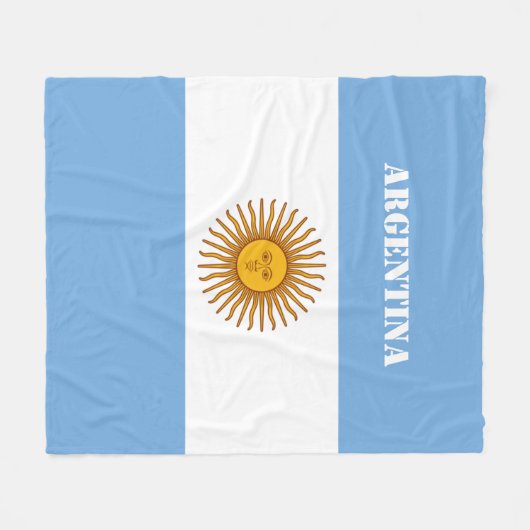 Argentinische Flagge Argentiniischer Fußball Fleecedecke (Vorderseite (Horizontal))