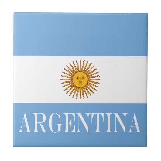 Argentinische Flagge Bandera De Argentina Fliese (Vorderseite)