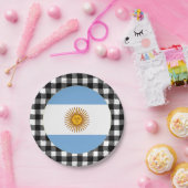 Argentinische Flagge, Büffel kariert und Argentini Pappteller (Party)