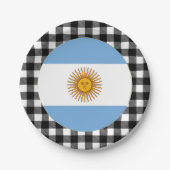 Argentinische Flagge, Büffel kariert und Argentini Pappteller (Vorderseite)