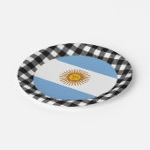 Argentinische Flagge, Büffel kariert und Argentini Pappteller (Schrägansicht)