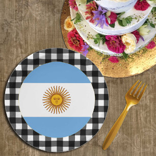 Argentinische Flagge, Büffel kariert und Argentini Pappteller