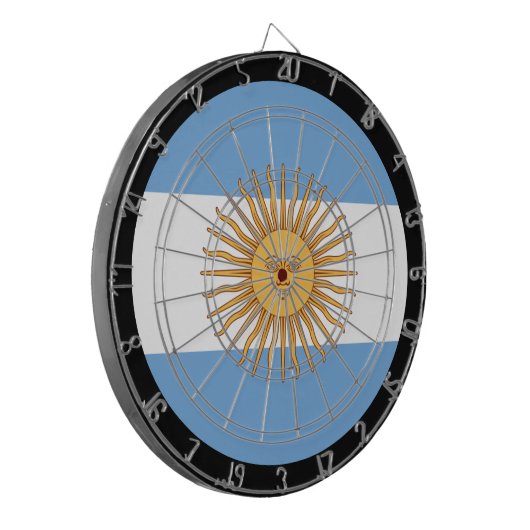 Argentinische Flagge Dartboard / Argentinien / Spi Dartscheibe (Vorderseite Links)