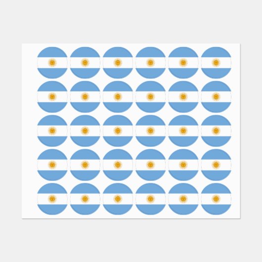 Argentinische Flagge Etiketten (Blatt)