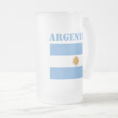 Argentinische Flagge Fußbälle Fußball Argentinisch Mattglas Bierglas (VorderseiteRechts)