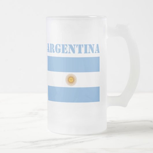 Argentinische Flagge Fußbälle Fußball Argentinisch Mattglas Bierglas (Rechts)