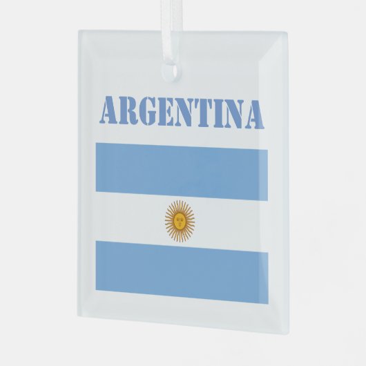 Argentinische Flagge Fußbälle Fußball Argentinisch Ornament Aus Glas (Vorderseite links)
