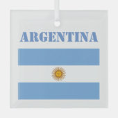 Argentinische Flagge Fußbälle Fußball Argentinisch Ornament Aus Glas (Vorderseite)